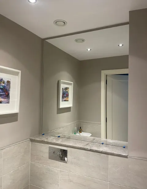 Custom bathroom mirror installed in a Dublin home