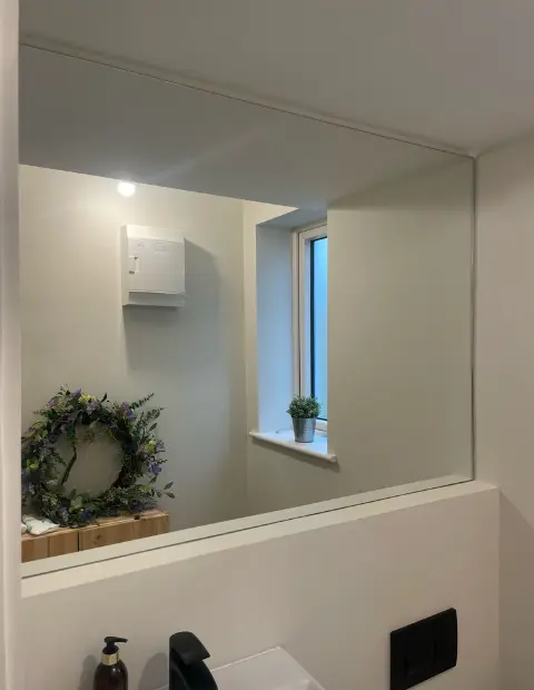 Custom bathroom mirror installed in a Wicklow home
