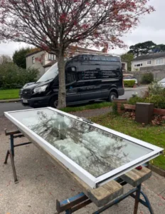 Emergency window repair carried out in a Wicklow home.