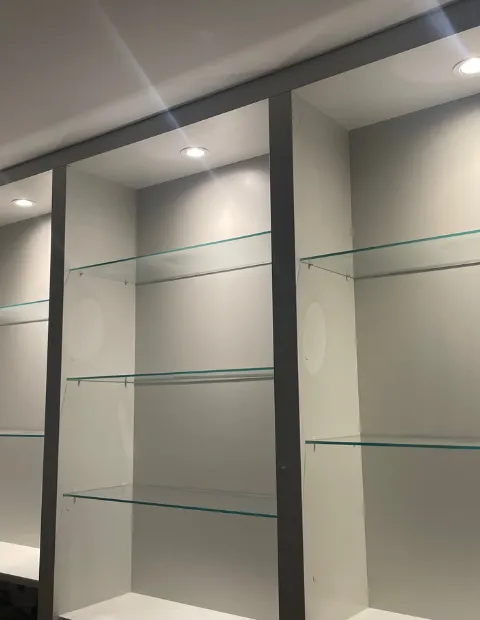 Glass cut to size for a custom shelf in Dublin