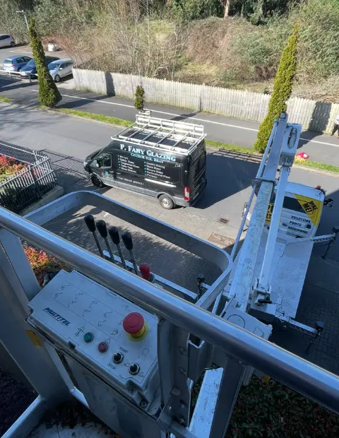 Window repair being carried out by the P Fahy Glazing Ltd team in Bray Co. Wicklow