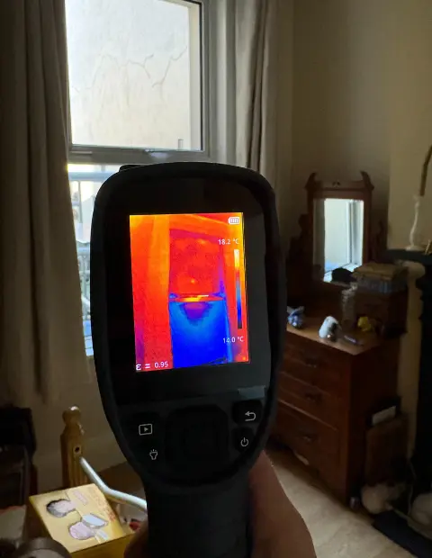 Double glazing glass upgrade demonstrating warmer inner pane and improved energy efficiency in Dublin